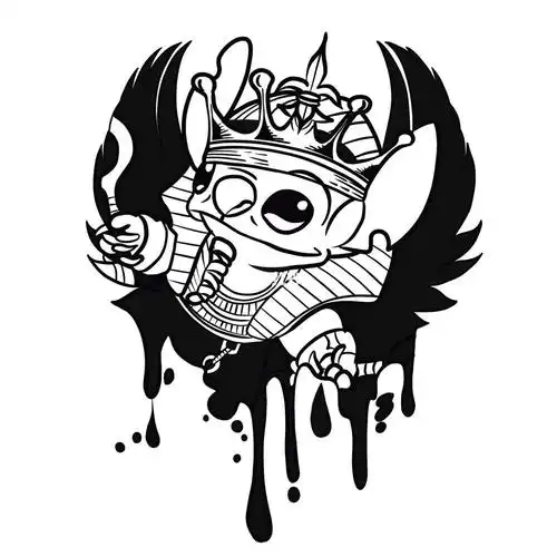 史迪奇黑白procreate板绘