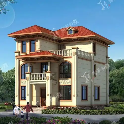 一款面宽9米,进深13米的三层欧式小别墅,由于开间小,最终设计了两间