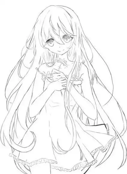 卡通动漫女孩简笔画-可爱的美少女 动漫q版人物简