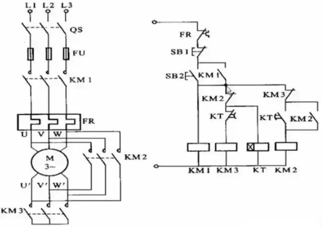 星三角降压启动电路图原理详解3张图简单易懂