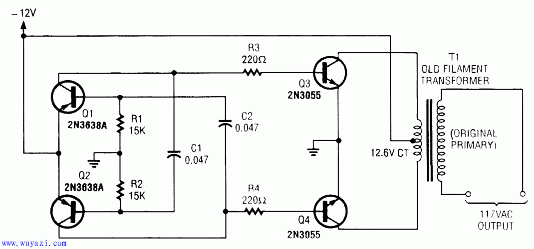 直流到交流逆变器电路图