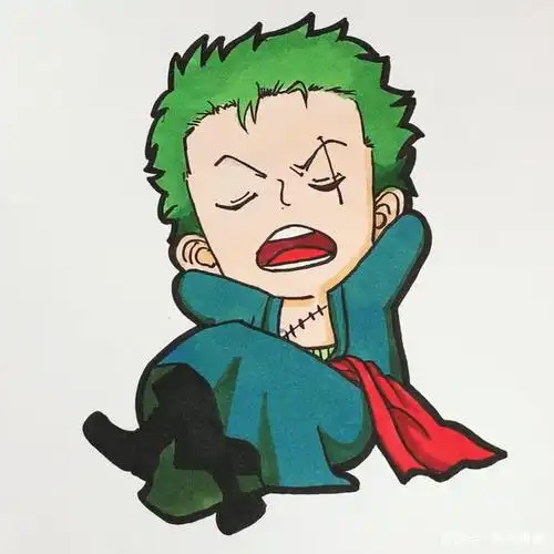 海贼王q版索隆简笔画宝宝涂色画画步骤易上手