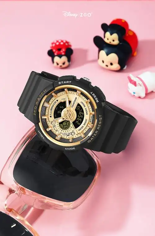 正港(zgo)迪士尼米奇手表个性甜美女运动学生独角兽机械简约儿童防水