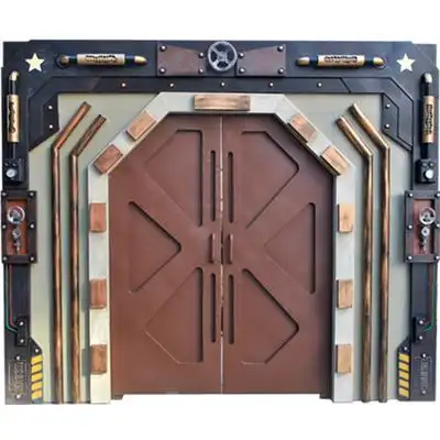 铁艺复古科幻太空门工业风大门酒吧餐厅个性创意对开门定制网红门