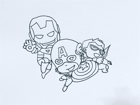 漫威人偶简笔画