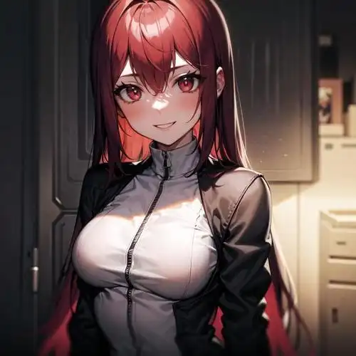 害羞脸红的二次元美少女