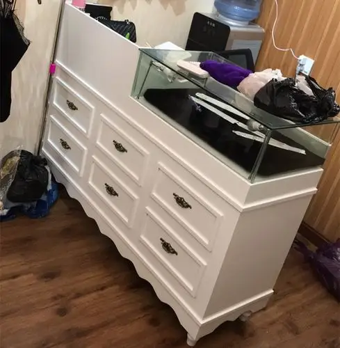 收银台服装店复古女装小型吧台玻璃饰品超市收银收银台