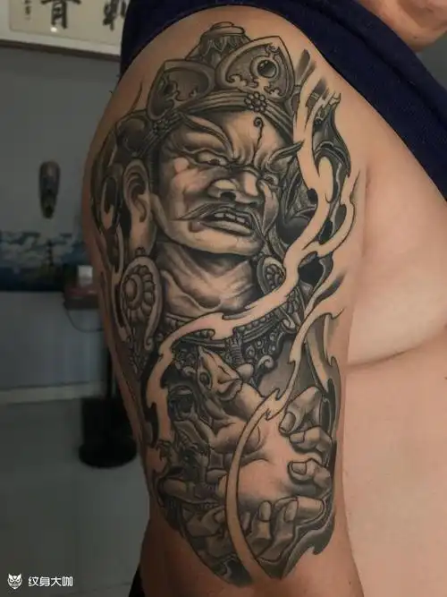 财宝天王(黄财神)_纹身图案手稿图片_阿龙的纹身作品集