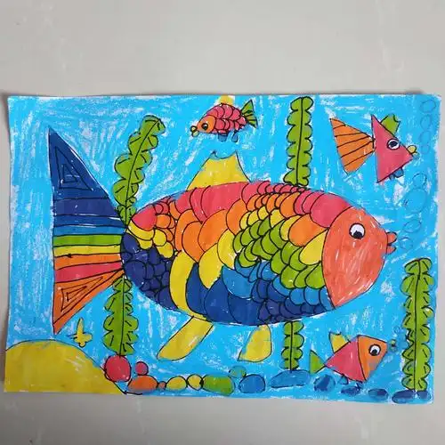 曹王镇中心小学一年级四班美术课绘画作品展示