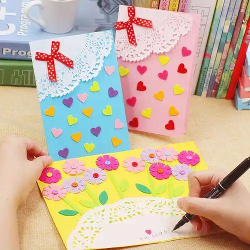幼儿园儿童教师节手工diy立体贺卡礼物贴画创意制作材料包卡片