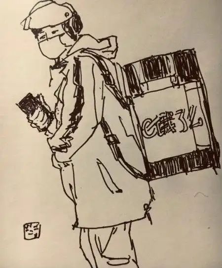 胡润保抗疫速写画一