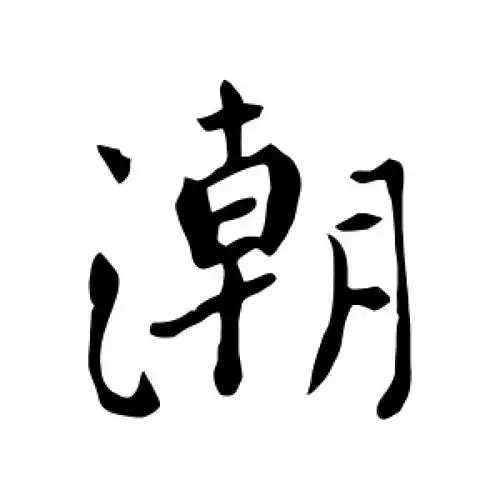 行书潮字