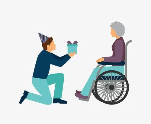 矢量卡通关爱病人素材