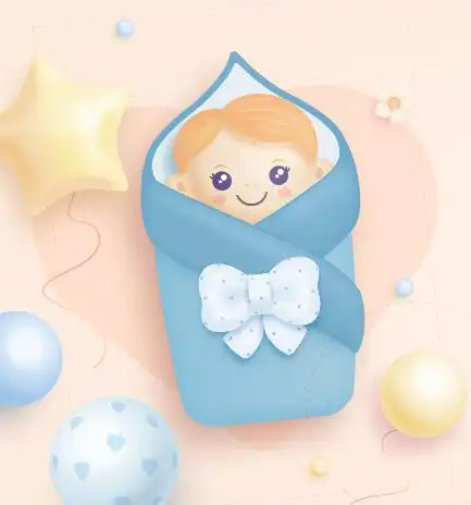 小清新简约可爱婴儿海报矢量素材