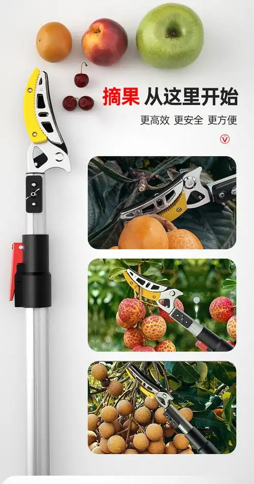 摘水果神器采摘龙眼荔枝高枝剪果树剪刀高空剪伸缩杆摘果神器枝剪收纳