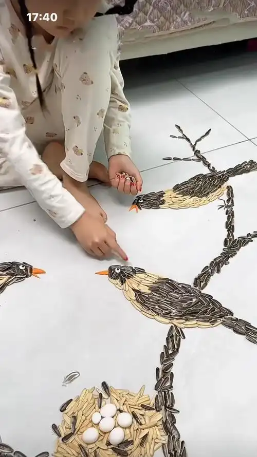 葵瓜子居然能够拿来做画?