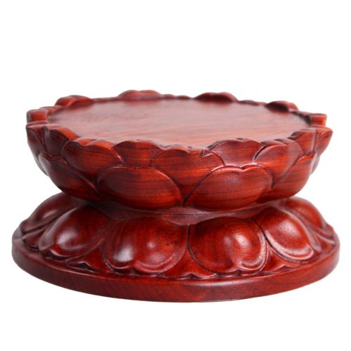 底座红木雕刻工艺品摆件实木佛像观音菩萨莲花木雕