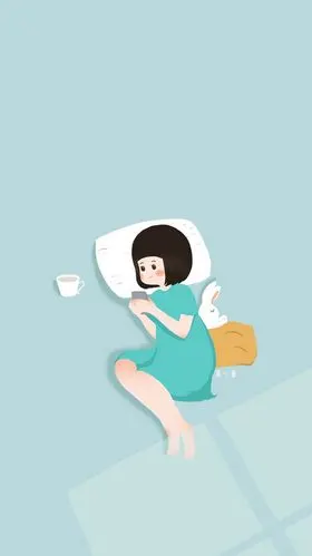 手绘卡通女孩晚安平面广告