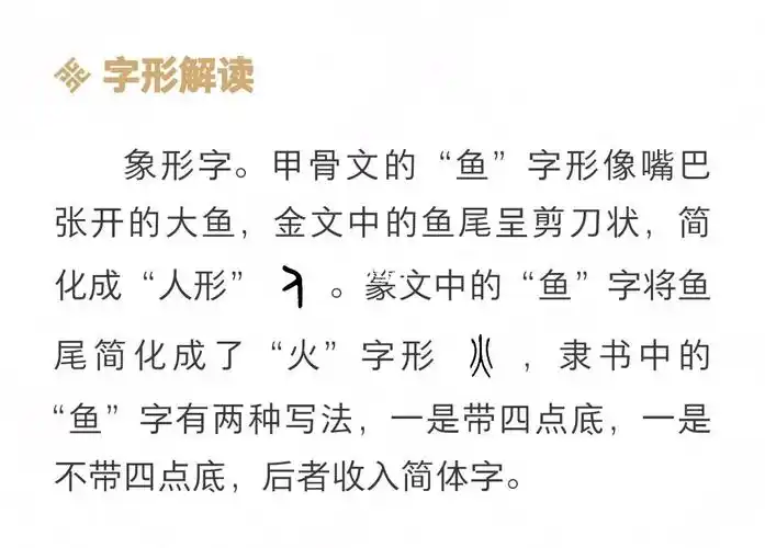甲骨文鱼很形象的一个字