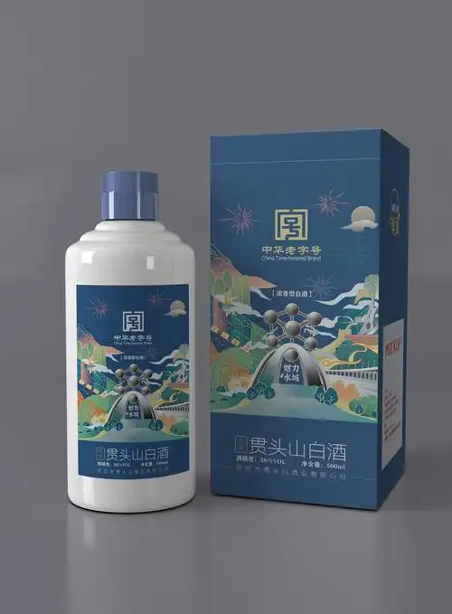 白酒包装插画