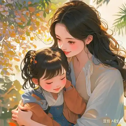 用不同 ai 画妈妈与孩子拥抱的图片.#ai绘画 #治愈系  - 抖音