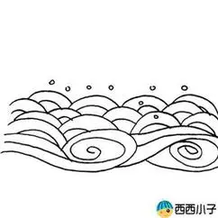 搜狗图片搜索海浪图片简笔画画法美丽海浪简笔画简约清新北欧风绿色