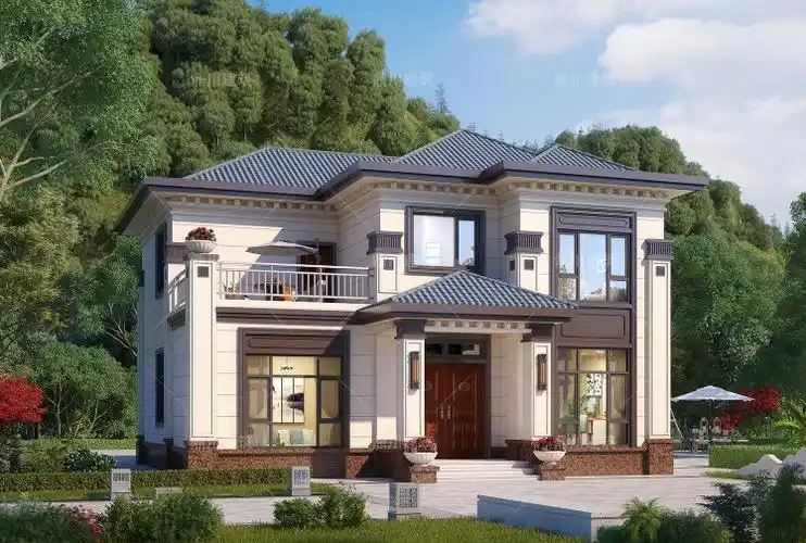 8套农村二层别墅,占地适中,美观大气,人见人爱,紧凑实用性强