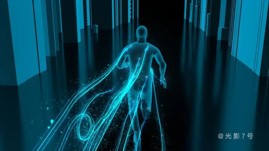 c4dae人物奔跑光线粒子特效