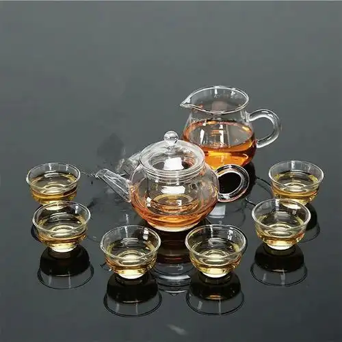 耐高温玻璃茶具套装功夫茶具品茶套组小茶壶玻璃茶杯迷你玻璃壶一壶6