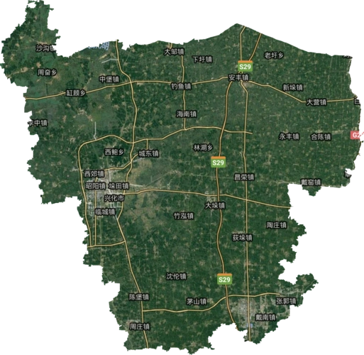 兴化市高清卫星地图