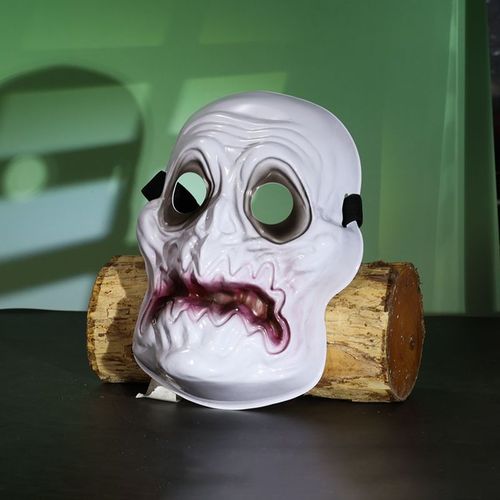 新款恐怖化妆白鬼头骷髅首船若面具万圣节酷帅表演面具