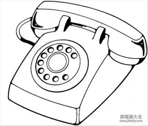 卡通电话简笔画
