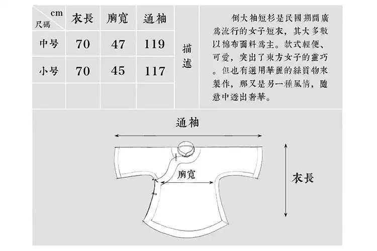 【这次推出的青红布材质制作而成的倒大袖短衫,是由完全古制的