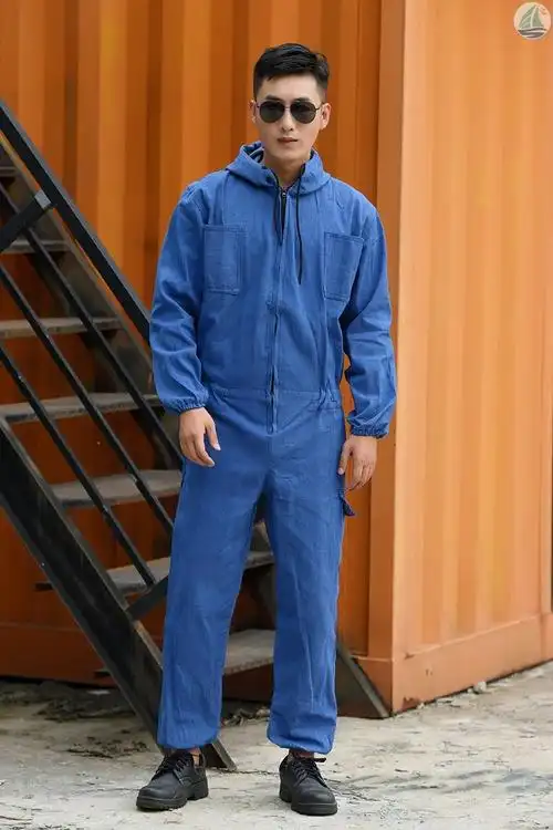 logo连体工装服男耐磨电焊防护透气劳保秋冬工装制服