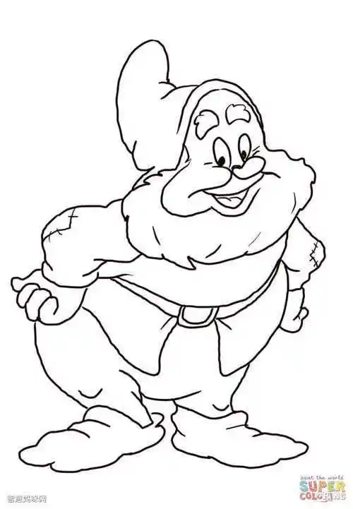 七个小矮人简笔画涂色