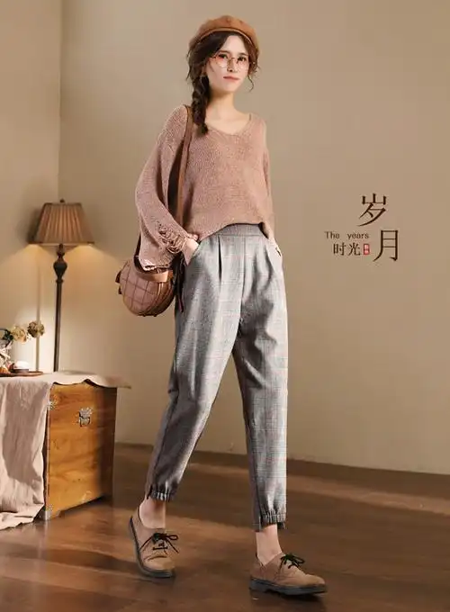 冬季哈伦裤搭配图片汇总 哈伦裤这样搭配上衣超好看