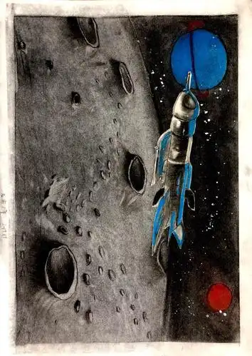 6月9号杨露老师素描班学生课堂作品《流浪星球》