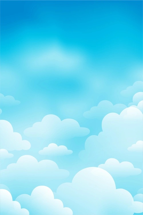手绘蓝色天空素材背景