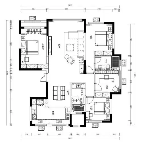 5万160平米中式四房装修效果图,玉兰花园160平新中式装修案例效果图