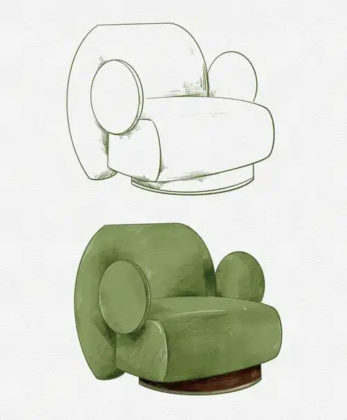 家具手绘教程procreate现代风家具单体手绘