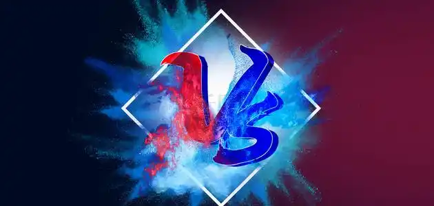 vs比赛pk对决粉末蓝色大气