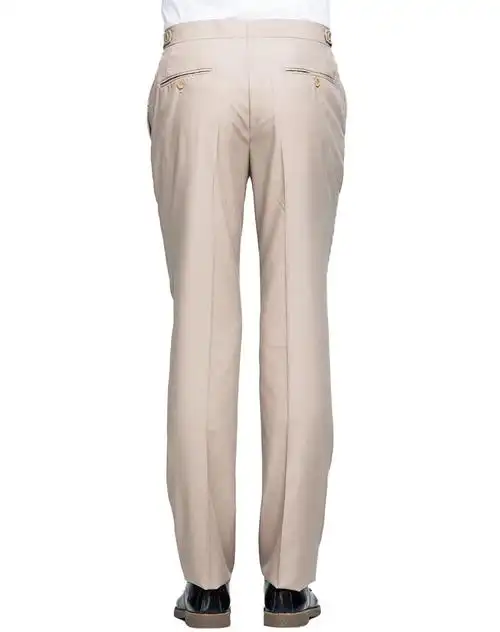 男款米色休闲西裤