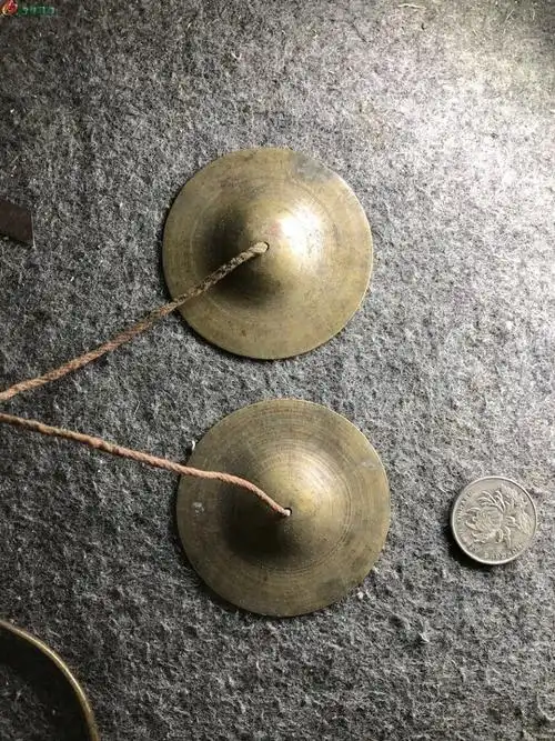 清代辟邪小铜镲一对