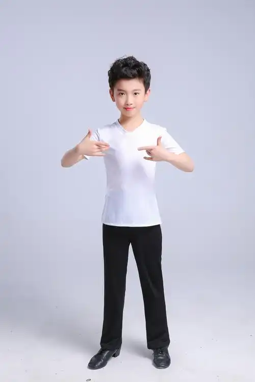 泰瑞格男童拉丁舞练功服男孩中国舞形体服儿童舞蹈套装少儿长袖短袖