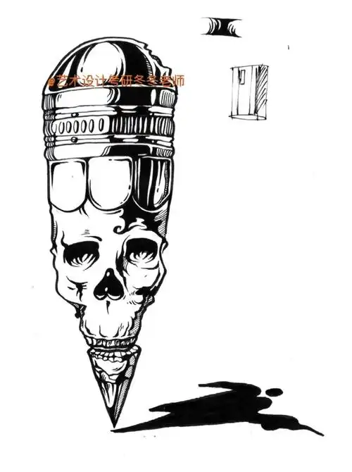 黑白装饰画零基础图形创意铅笔示范