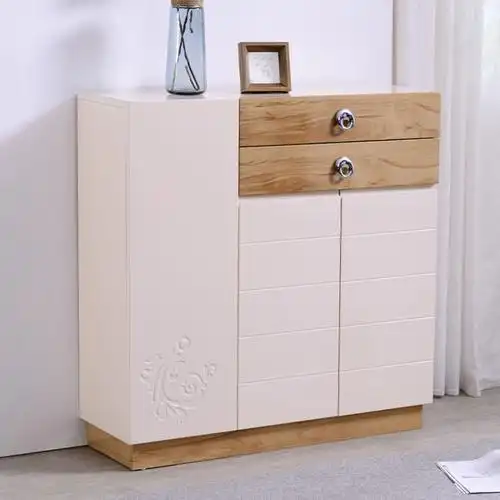 牵牛花(qianniuhua) 现代简约鞋柜香槟色烤漆大容量门厅一脚蹬大户型