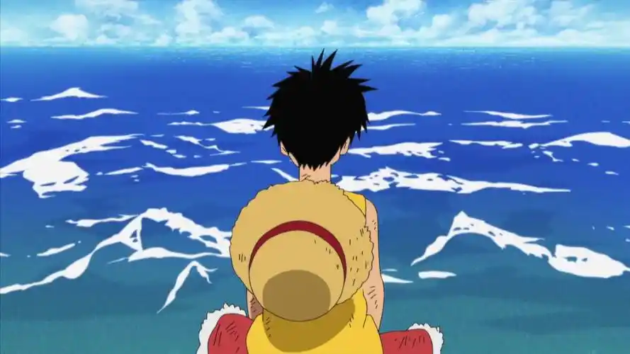 担心着哥哥的路飞 望着这片大海