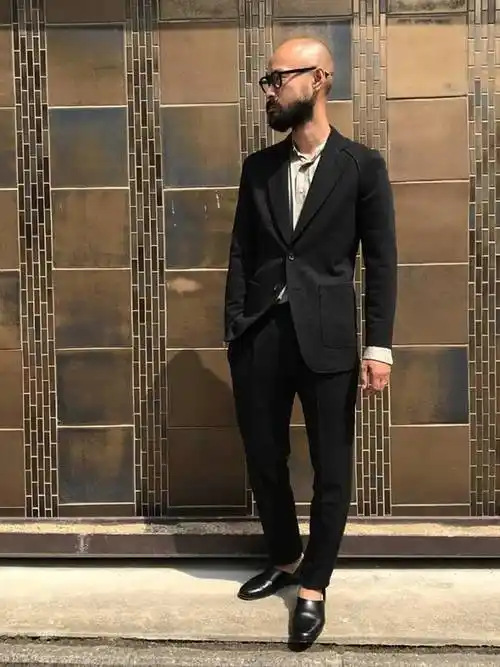 光头男性时尚穿搭总览