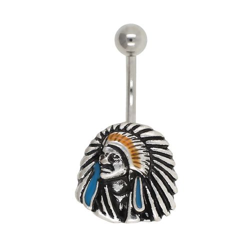 jhjt印第安人脐钉脐环镀金钛钢人像防过敏穿孔饰品肚脐扣1.6mm