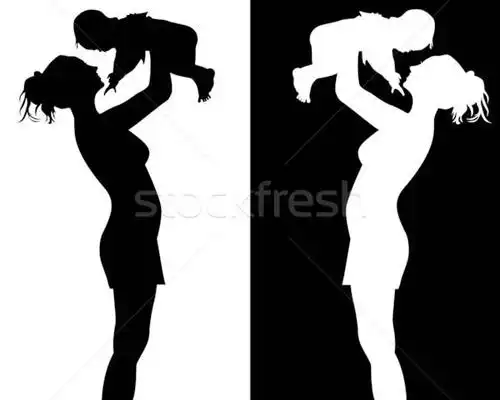 剪影 母亲 孩子 黑白 婴儿 商业照片 mayboro